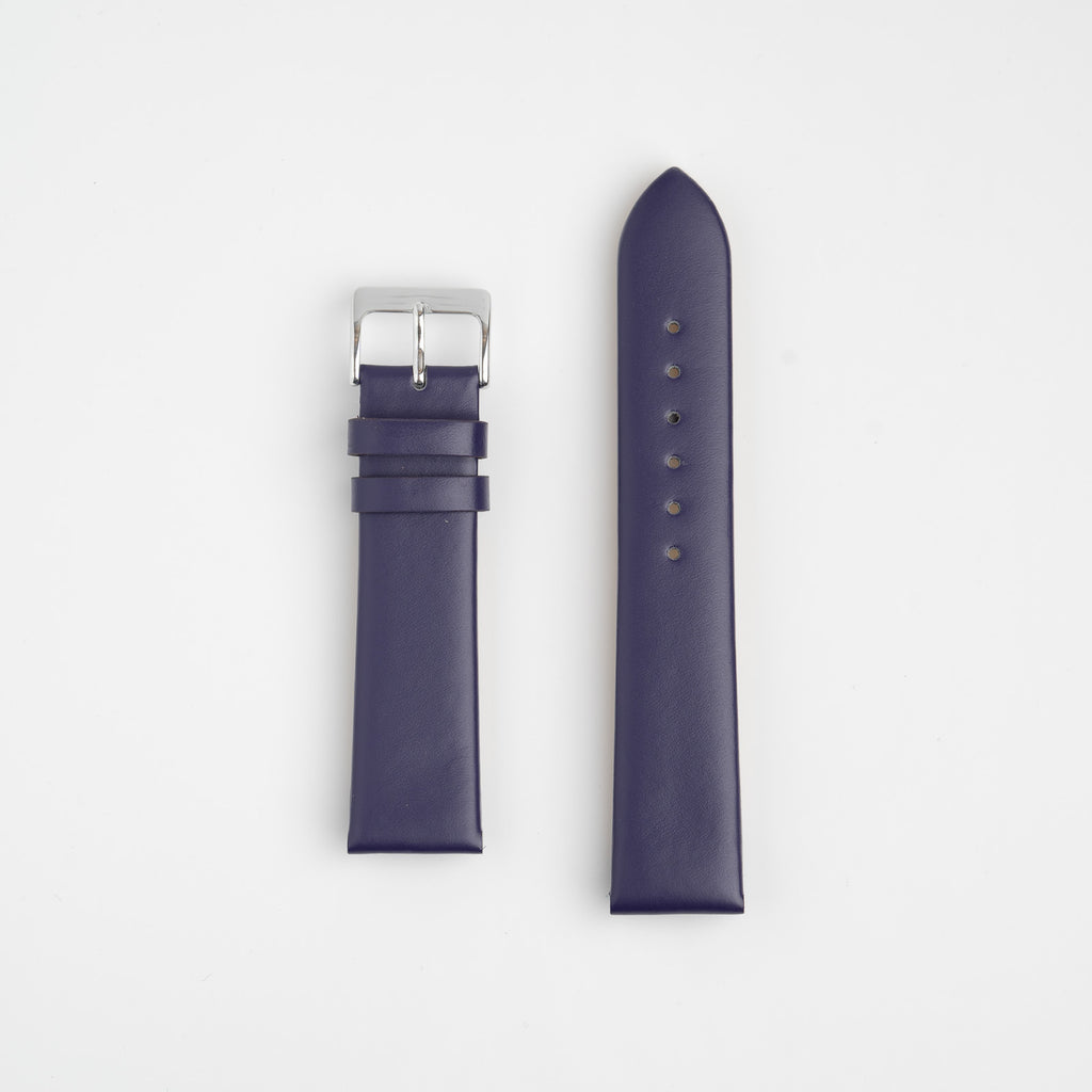 Windsor Smooth Purple Watch Strap, both pieces laid flat