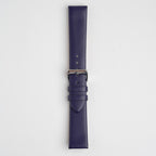 Windsor Smooth Purple Watch Strap, buckled up, front view
