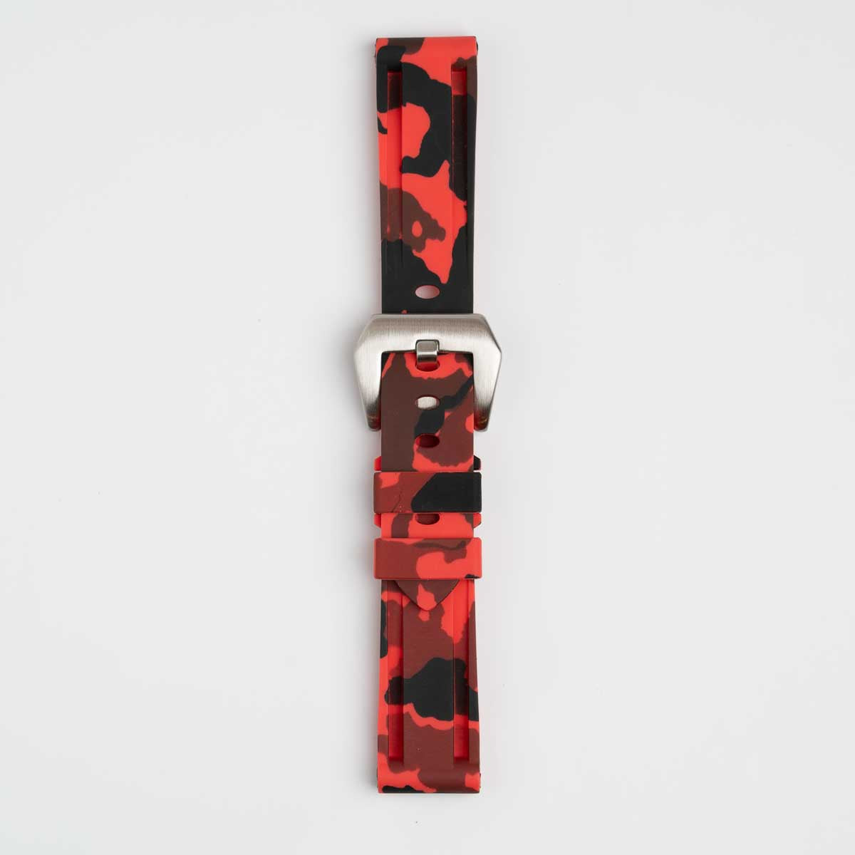 Submerge Camo Silicone Red Watch Strap