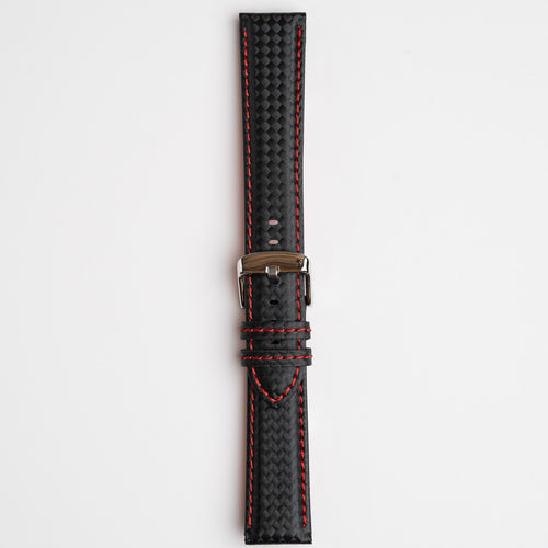 Anthracite Carbon Red Watch Strap