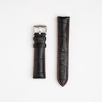 Silverstone Loop Quick Release Black Watch Strap, Red Stitch