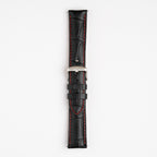 Silverstone Loop Quick Release Black Watch Strap, Red Stitch