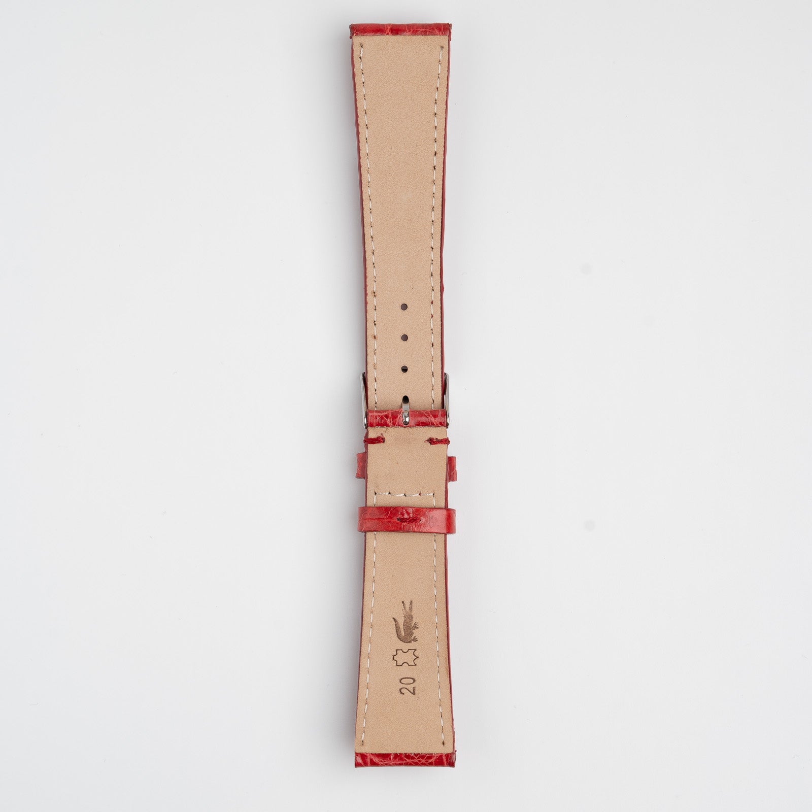 Autentico Crocodile Red Watch Strap