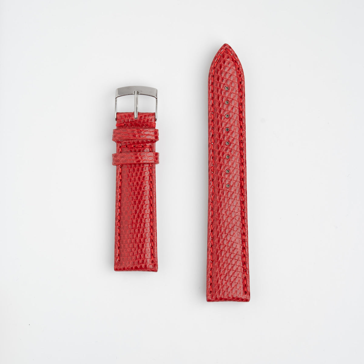 Red Genuine Lizard Leather Watch Strap available in 14mm, 16mm, 18mm, 20mm