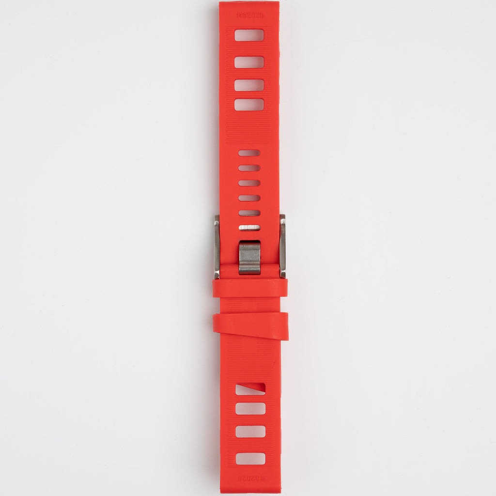 Submerge ISO Dive Red Watch Strap, underside showing the lining