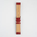Red Mayfair Contour watch strap, buckled, back view