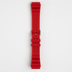 Submerge ND Limits Red Watch Strap, buckled up, front view