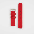Nylon Quick Release Red Watch Strap, both pieces laid flat
