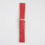 Red Mayfair Subtle watch strap, buckled, front view