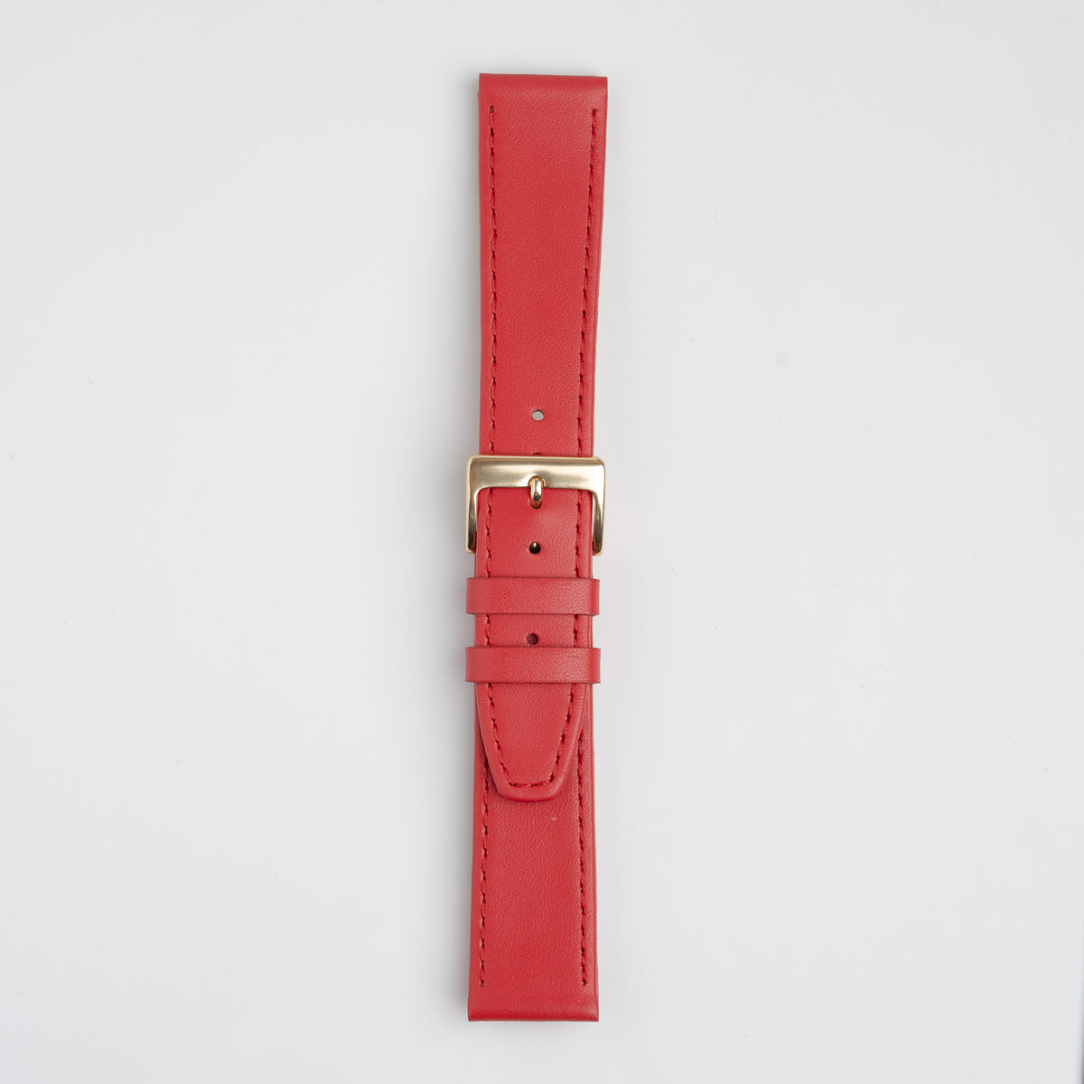 Red Mayfair Subtle watch strap, buckled, front view