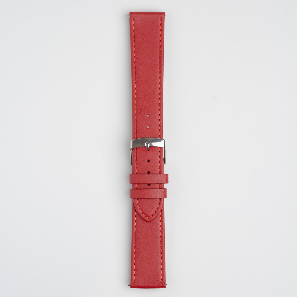 Red Mayfair Subtle Quick Release watch strap, buckled, front view