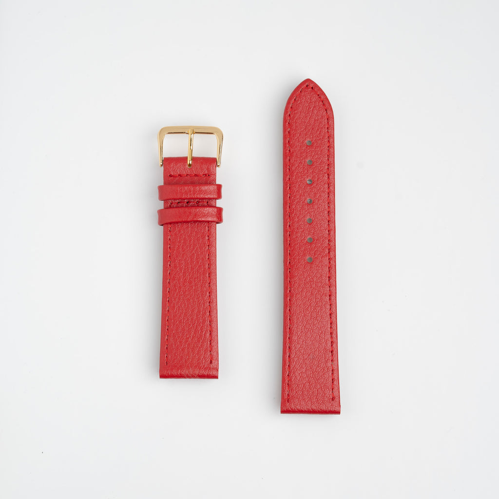 Buffalo Value Red Watch Strap, both pieces laid flat