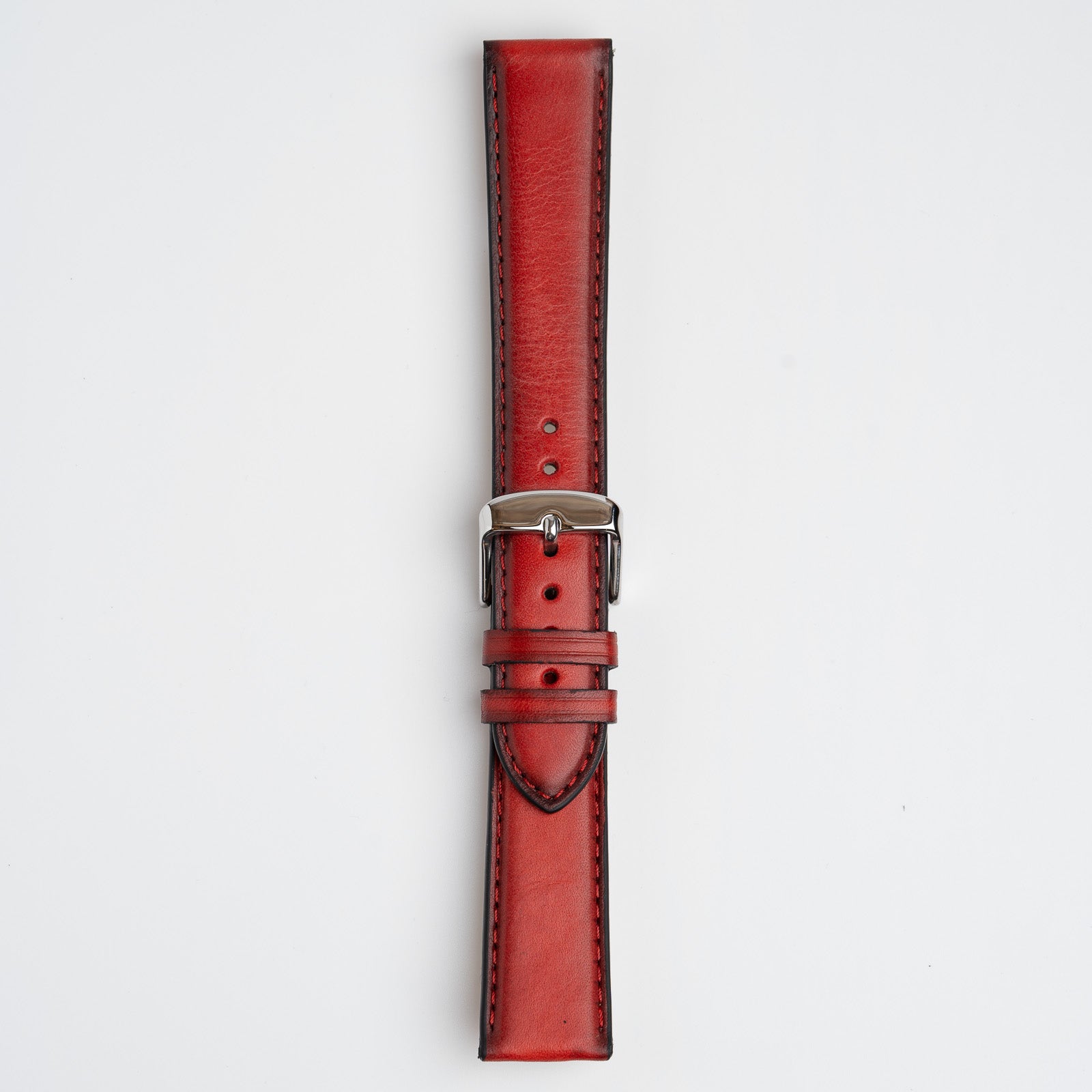 Vintage Smooth Red Watch Strap