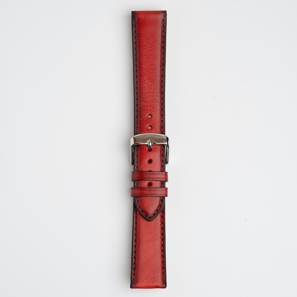 Vintage Smooth Red Watch Strap