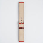 Vintage Smooth Red Watch Strap, underside showing the lining