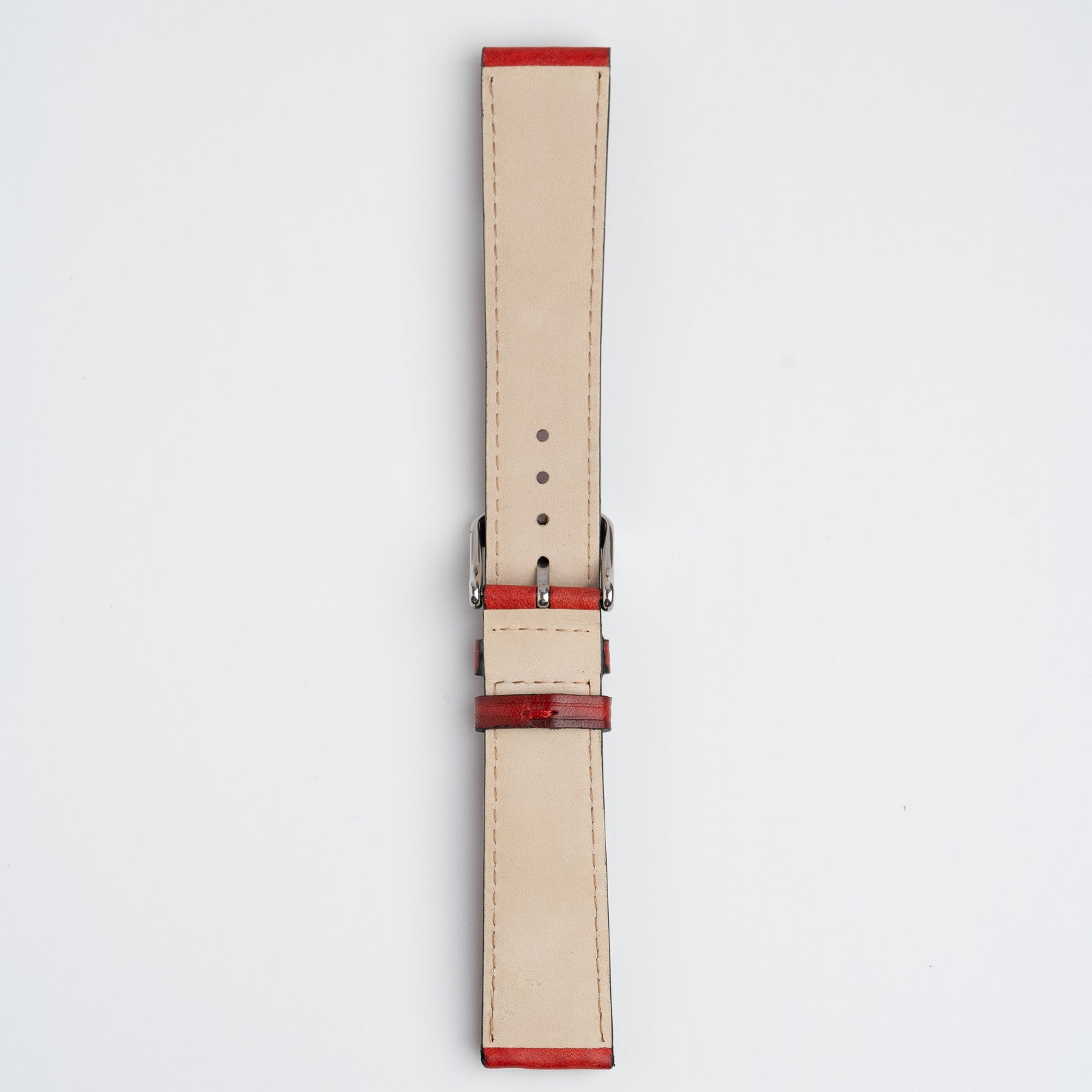 Vintage Smooth Red Watch Strap