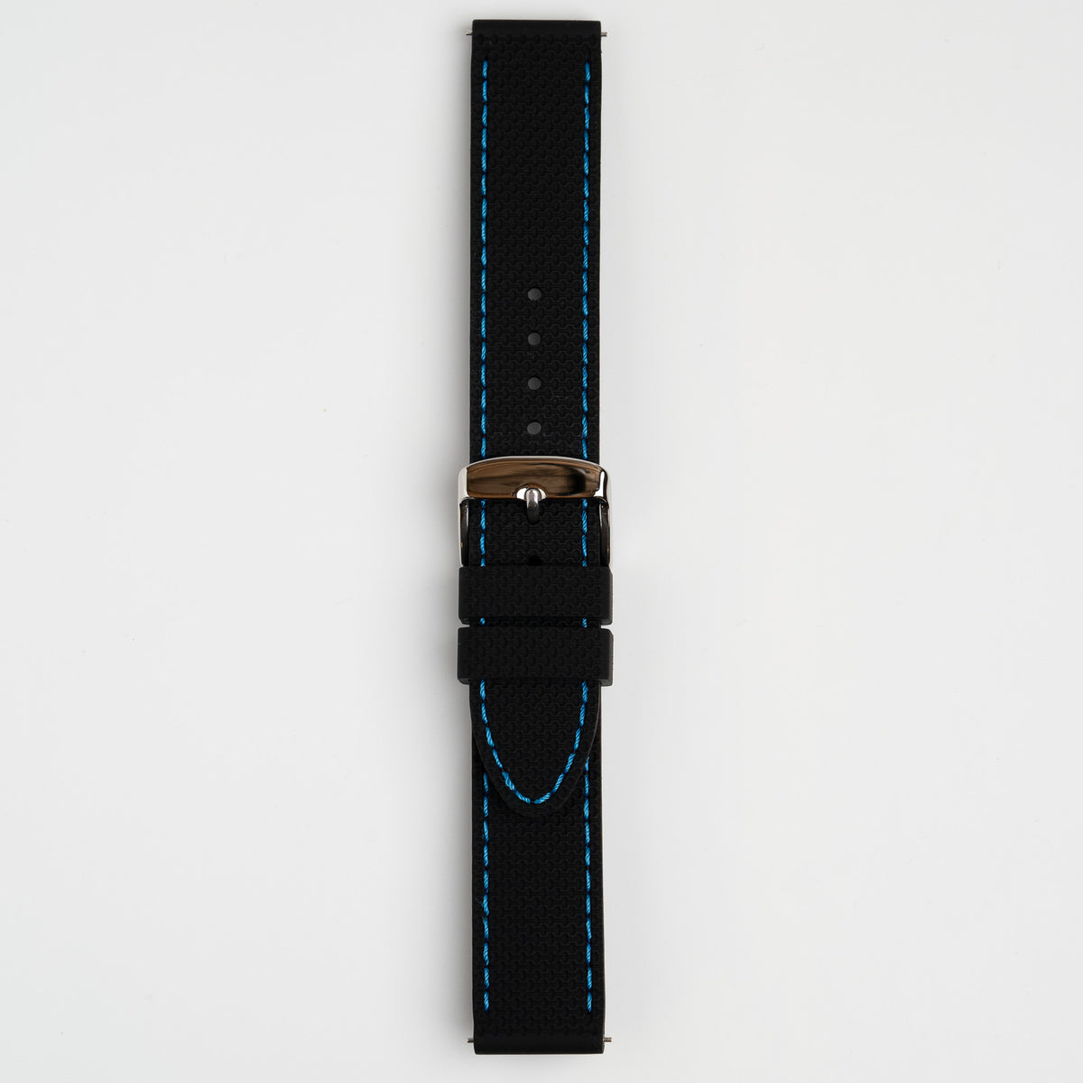 Anthracite Dash Quick Release Black Watch Strap, Blue Stitch
