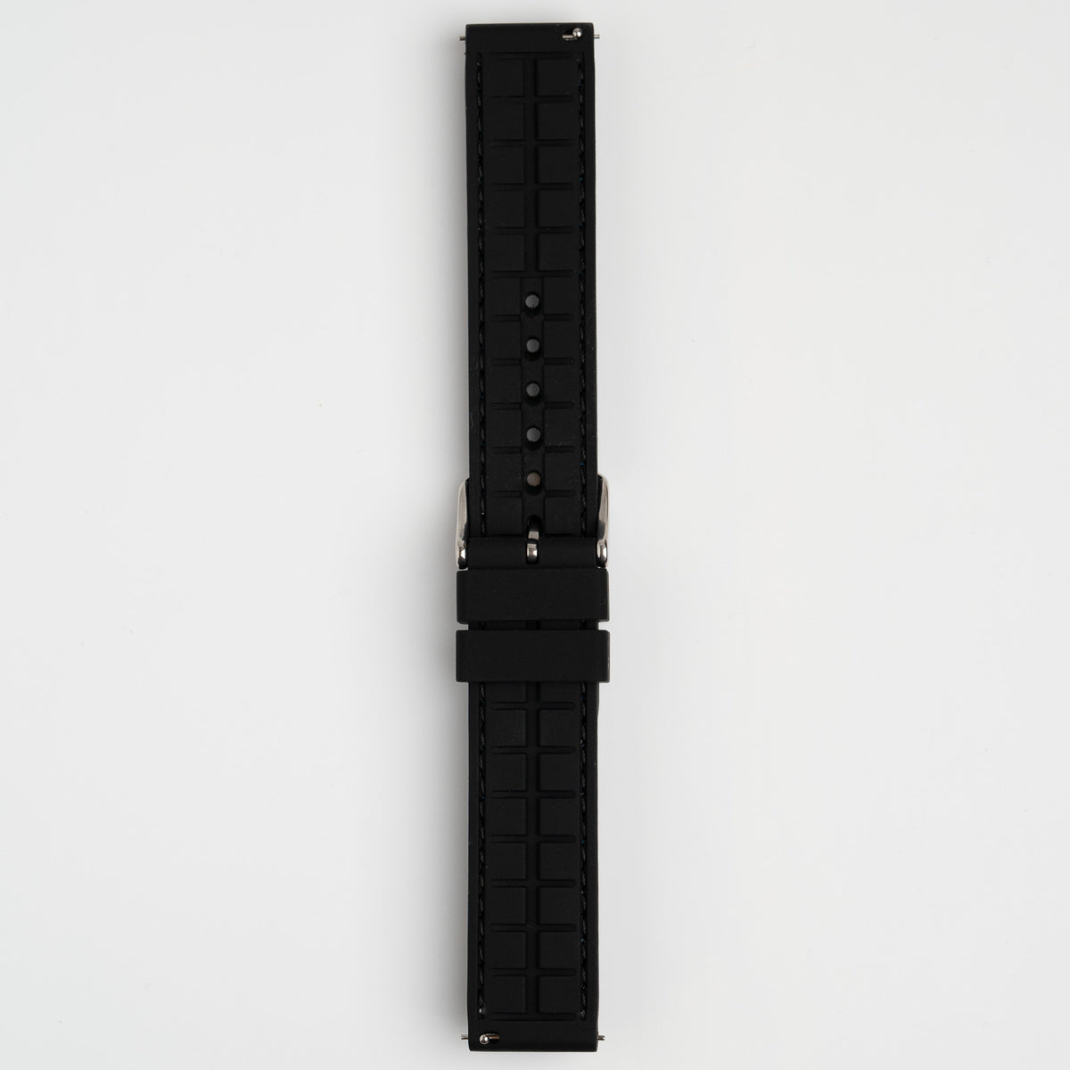 Anthracite Dash Quick Release Black Watch Strap, Blue Stitch