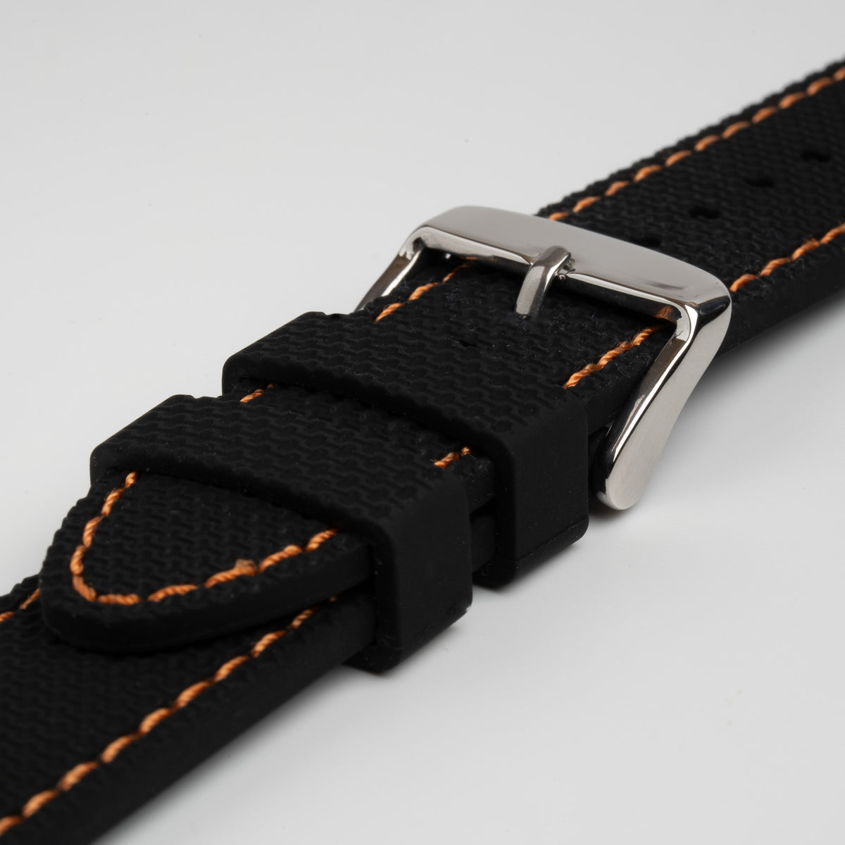 Anthracite Dash Quick Release Black Watch Strap, Orange Stitch