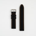 Anthracite Dash Quick Release Black Watch Strap, Orange Stitch