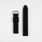Anthracite Dash Quick Release Black Watch Strap, Orange Stitch