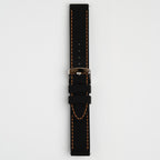 Anthracite Dash Quick Release Black Watch Strap, Orange Stitch