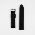 Anthracite Dash Quick Release Black Watch Strap, Red Stitch