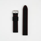 Anthracite Dash Quick Release Black Watch Strap, Red Stitch