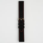Anthracite Dash Quick Release Black Watch Strap, Red Stitch