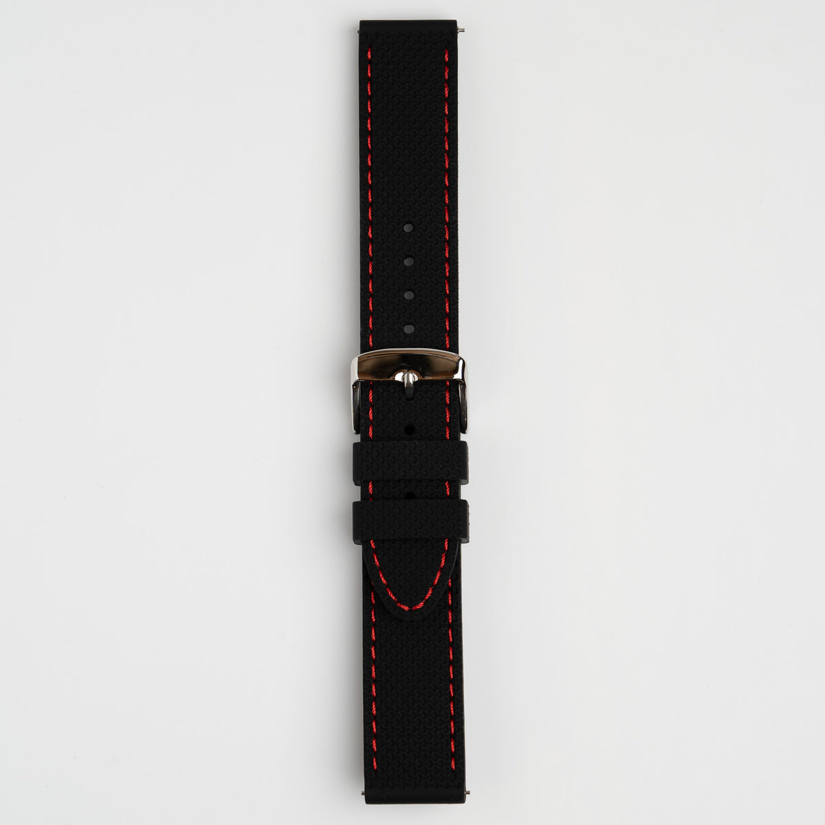 Anthracite Dash Quick Release Black Watch Strap, Red Stitch