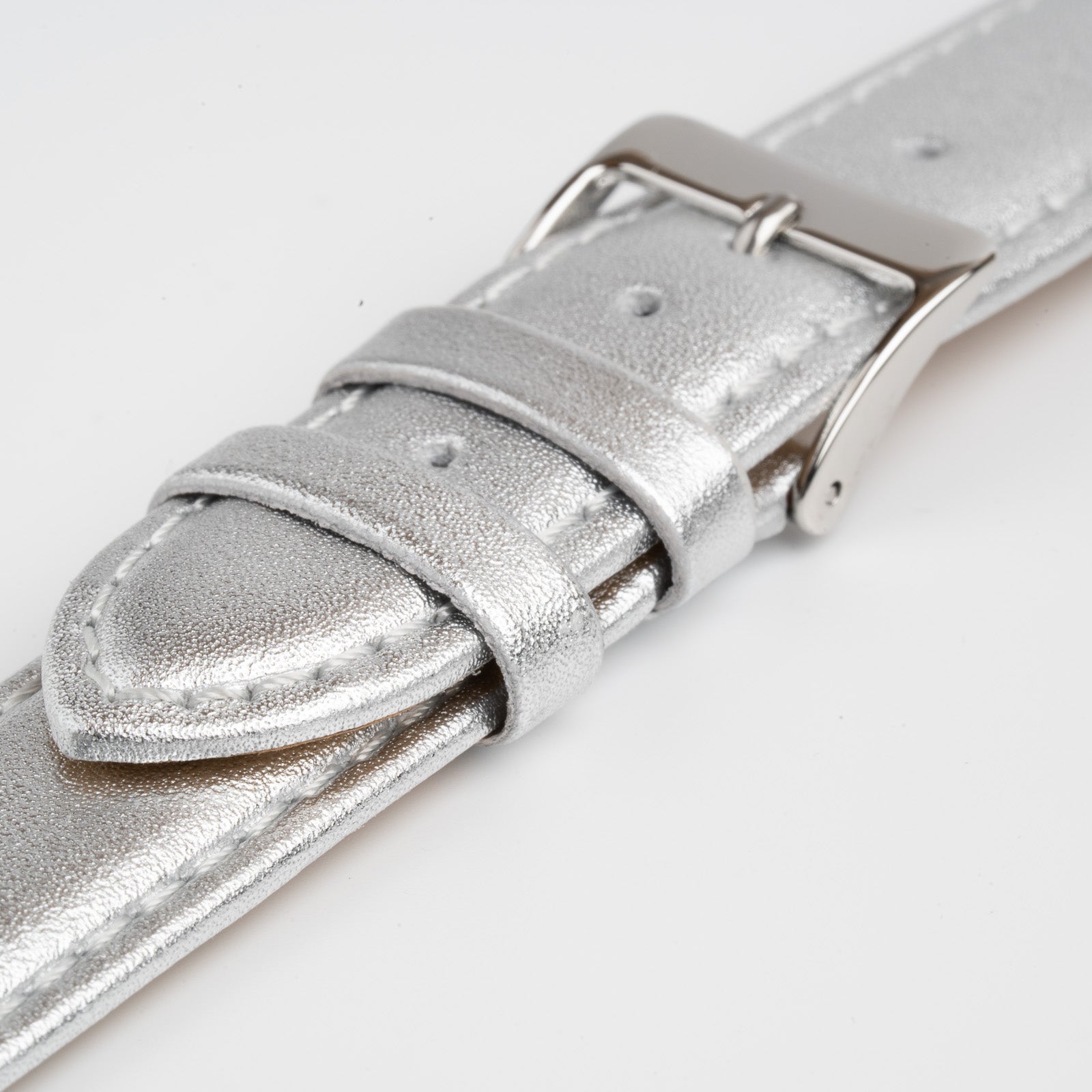 Metallic Silver Watch Strap