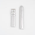 Metallic Silver Watch Strap, both pieces laid flat