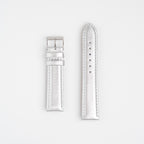 Metallic Silver Watch Strap, both pieces laid flat