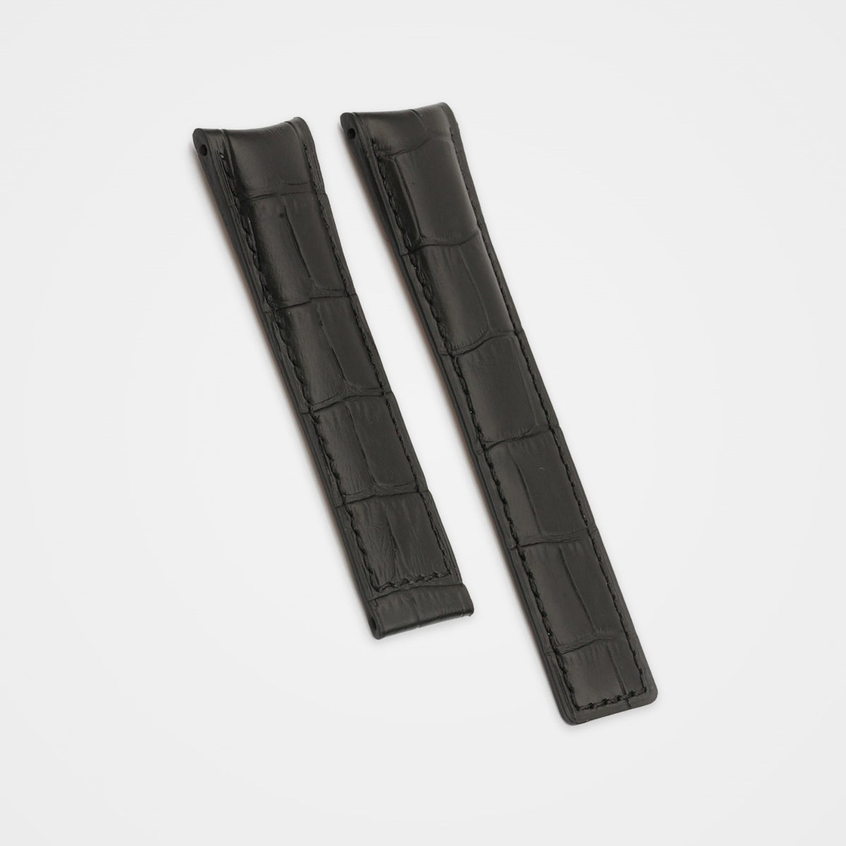 Black crocodile grain strap for TAG Heuer Carrera 20mm