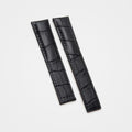 Black crocodile grain strap for TAG Heuer Monaco