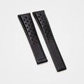 Black perforated leather strap for TAG Heuer Monaco