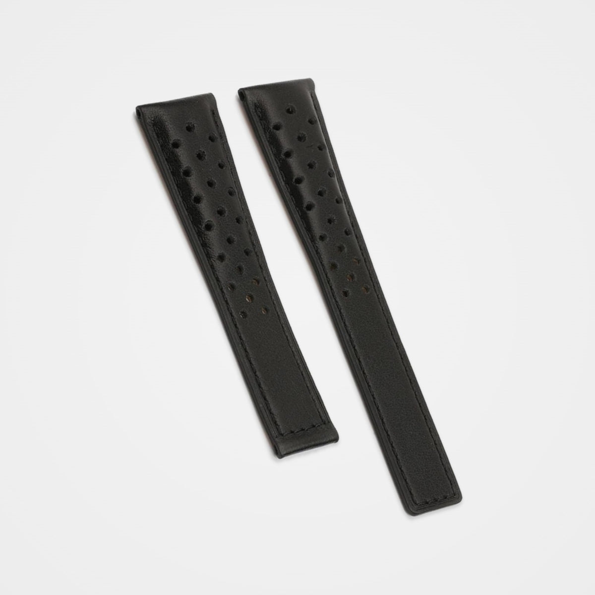Black perforated leather strap for TAG Heuer S/EL