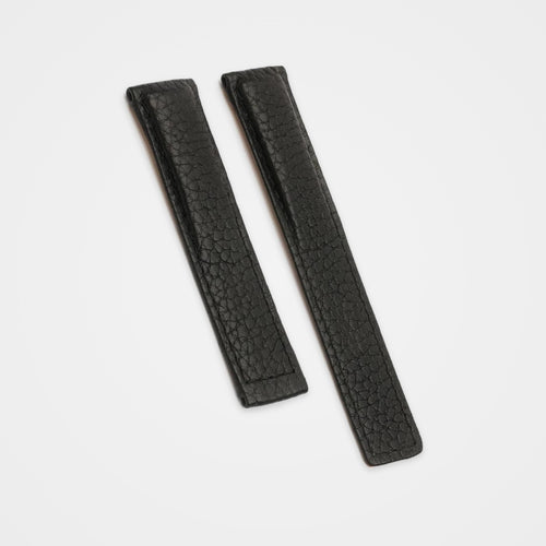 Black buffalo grain leather strap for TAG Heuer Carrera 19mm