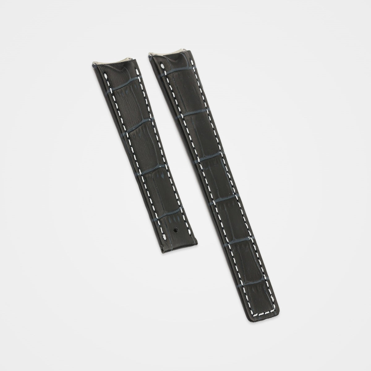 Blue crocodile grain strap with white stitching for TAG Heuer 6000 Series Gents