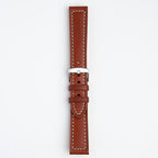 Windsor Bold Brown Watch Strap, buckled up, front view