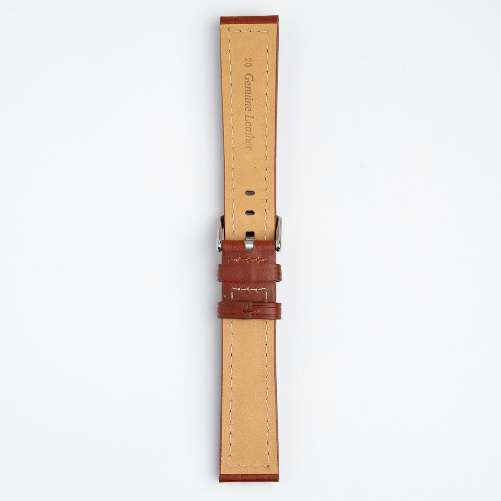 Windsor Bold Brown Watch Strap, underside showing the lining