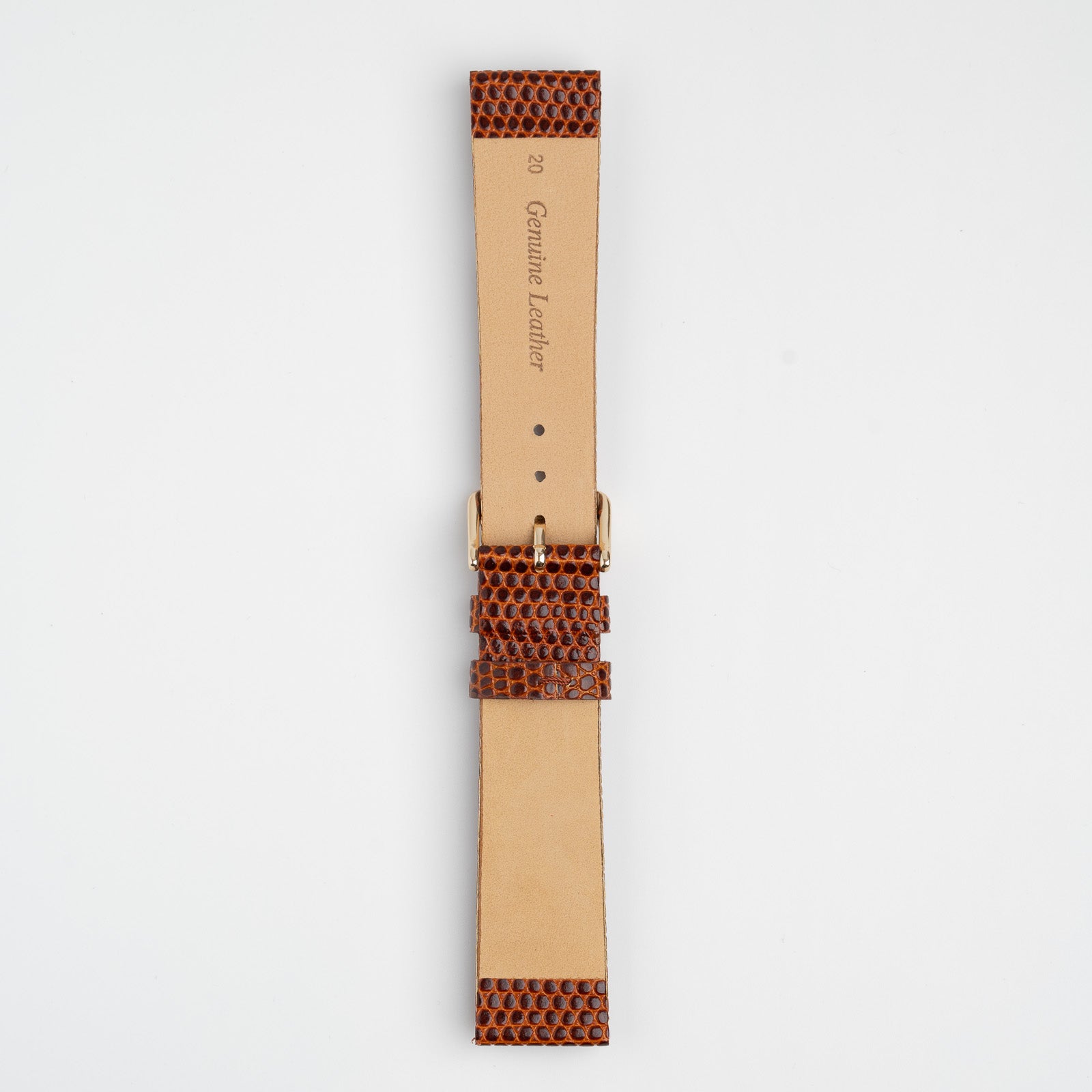 Lizard Flat Tan Watch Strap