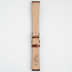 Handmade Alligator Grain Tan Watch Strap, underside showing the lining