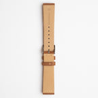 Kensington Napped Suede Tan Watch Strap, underside showing the lining