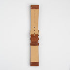 Tan Mayfair Subtle watch strap, buckled, back view