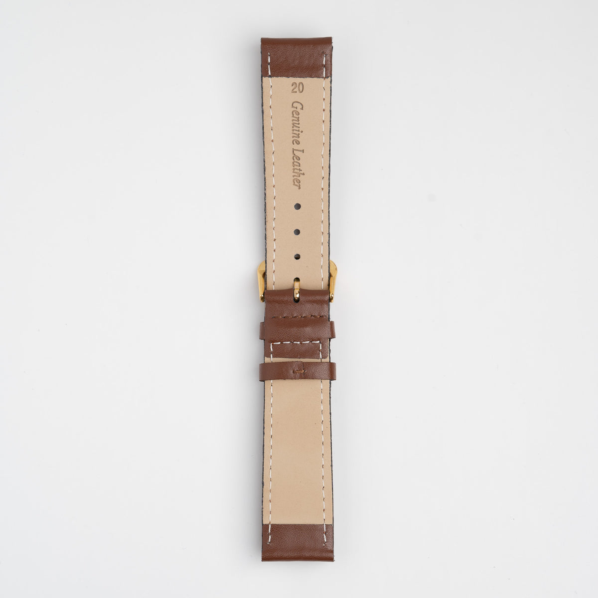 Calf Value Tan Watch Strap, underside showing the lining