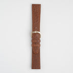 Natural Buffalo Tan Watch Strap, buckled up, front view