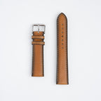 Vintage Smooth Tan Watch Strap, both pieces laid flat
