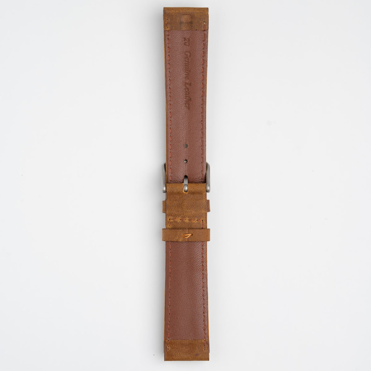 Submerge Double Ridge Tan Watch Strap, underside showing the lining