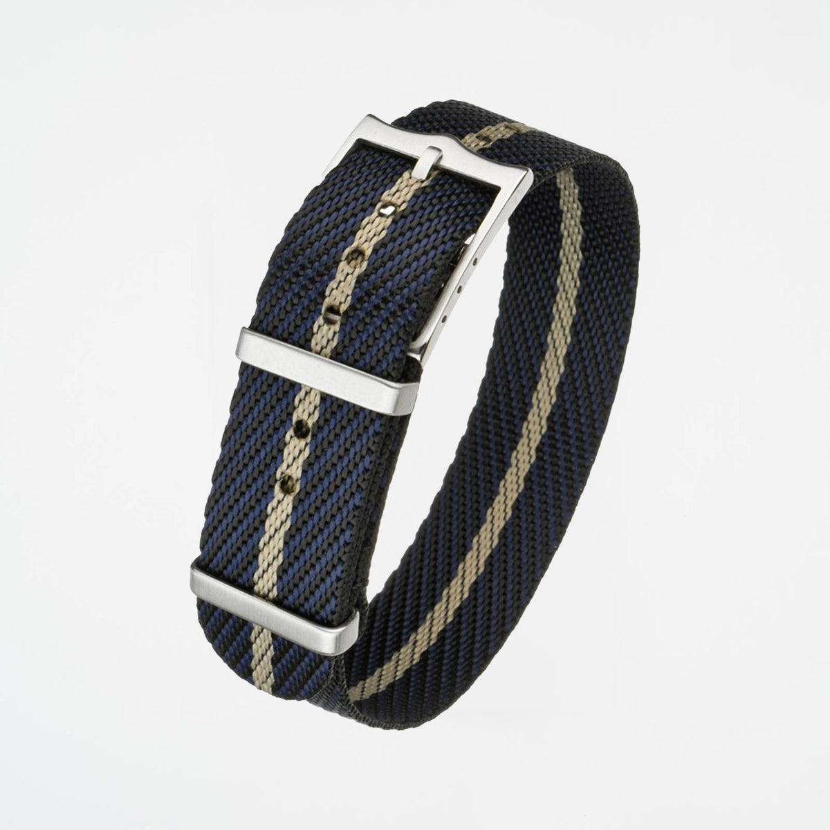 Weaverham Tudor Black, Blue & Cream Watch Strap